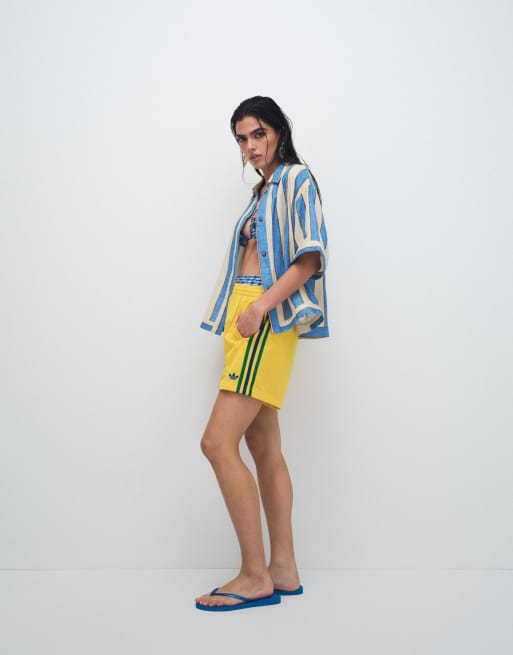 adidas Originals Firebird shorts gialli e verdi, 2 di 9