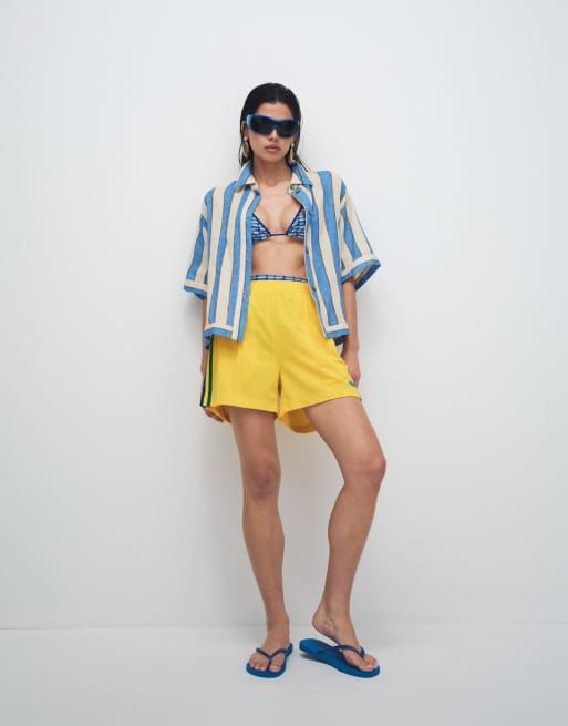 adidas Originals Firebird shorts gialli e verdi, 5 di 9