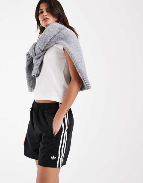 adidas Originals firebird shorts in black pinstripe - view 1