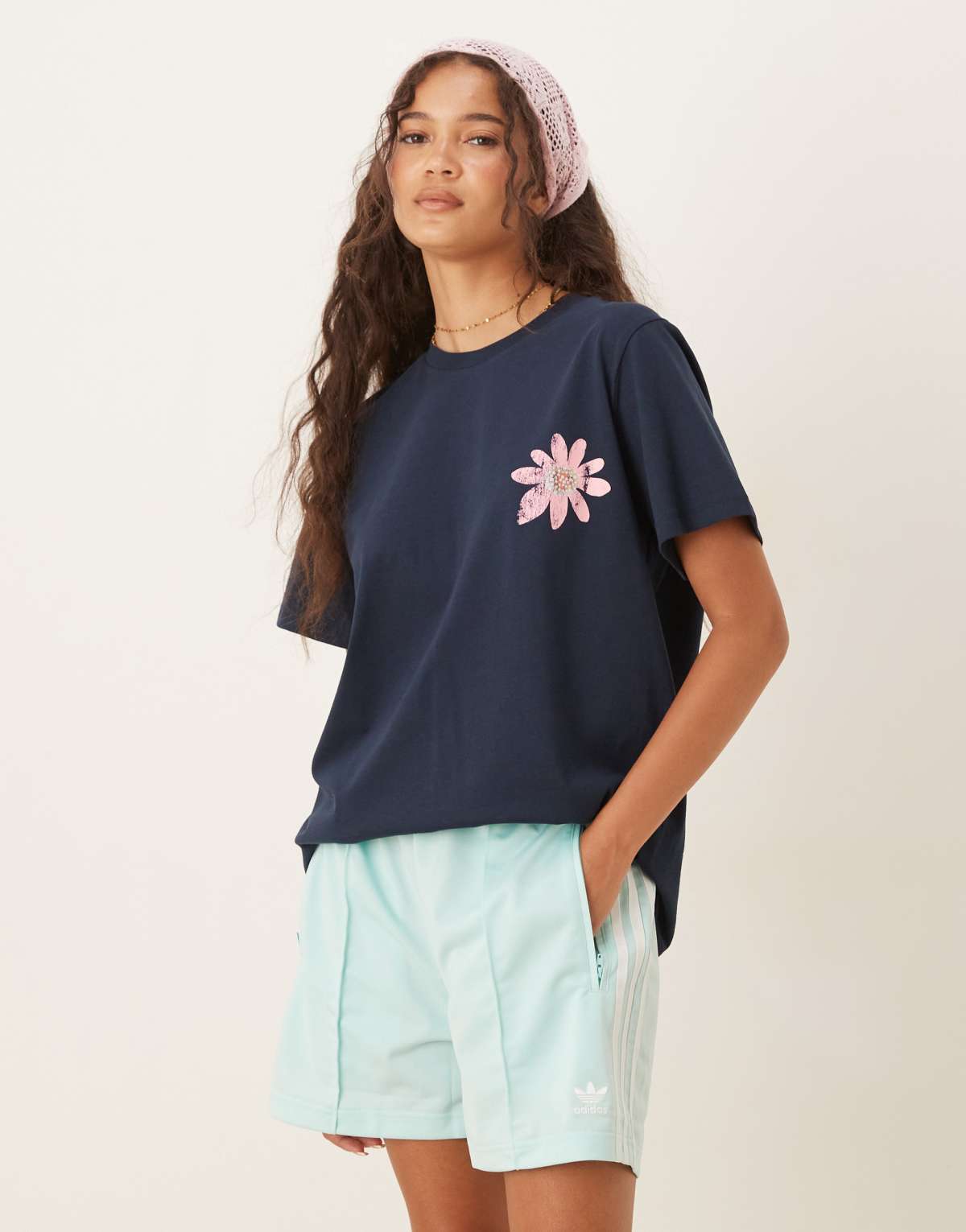 adidas Originals Firebird shorts in blue - MBLUE