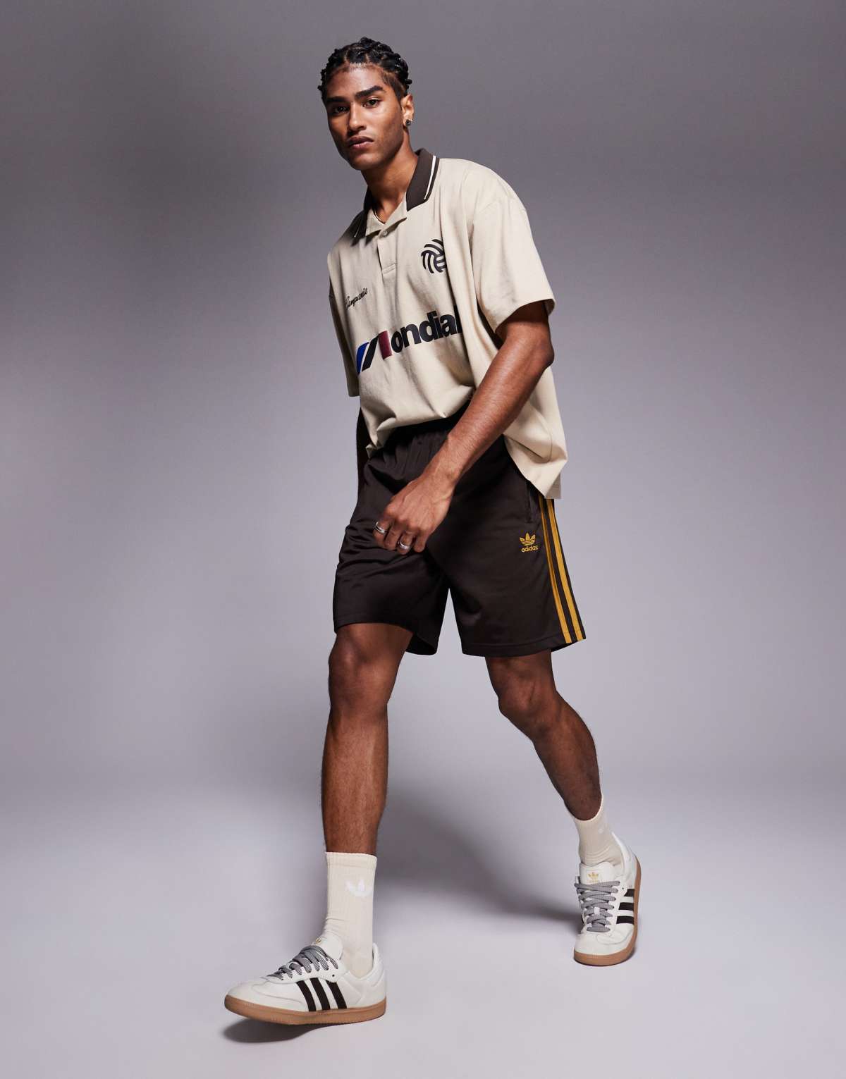 adidas Originals Firebird shorts in brown