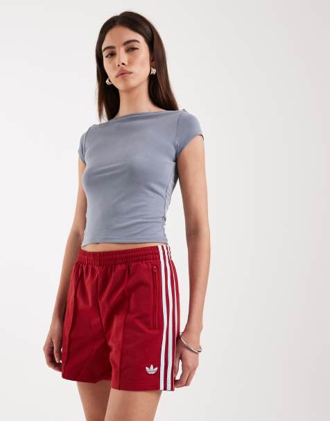adidas Originals Firebird shorts in dark red and blue - exclusive to ASOS - view 1