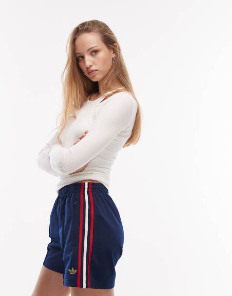 adidas Originals Firebird shorts in navy with red detailing - view 1