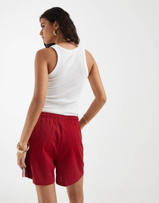 adidas Originals Firebird-Shorts in Rot mit Nadelstreifen, 4 von 5