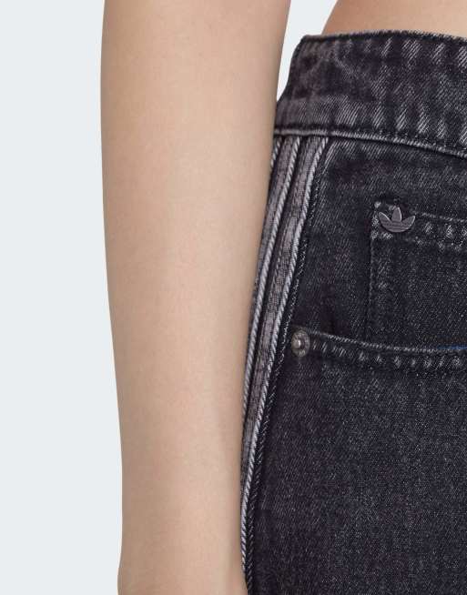 adidas Originals - Firebird - Sorte jorts i denim, 3 af 4