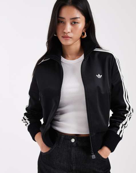 adidas Originals - Firebird - Sorte træningsbukser med strikkede og hæklede detaljer - view 1