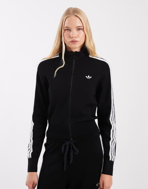 adidas Originals Firebird Strick-Tracktop in Schwarz, 3 von 4