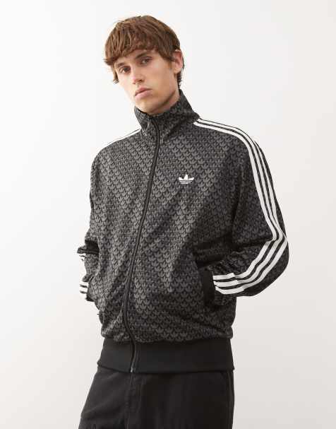 adidas Originals – Firebird – Svart träningstopp med ledig passform och monogram - view 1