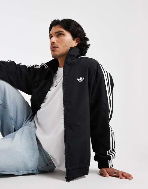 adidas Originals – Firebird – Svart, vävd träningstopp - view 1