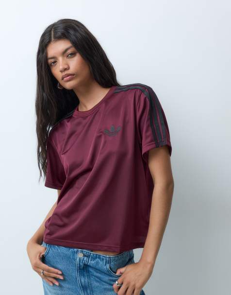 adidas Originals Firebird t-shirt w kolorze burgundowym - view 1