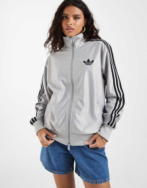 adidas Originals Firebird top da tuta ampio in argento - view 1