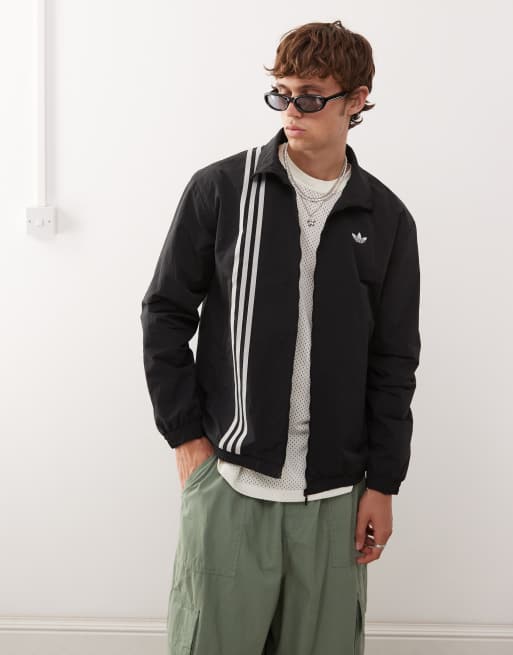 adidas Originals - Firebird - Top sportivo nero con strisce sul davanti