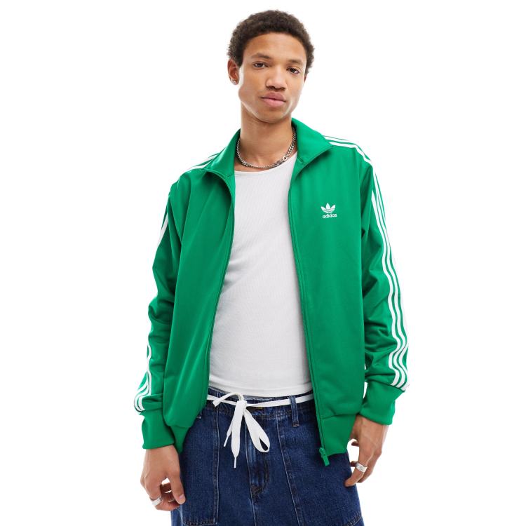 Adidas firebird track store jacket green