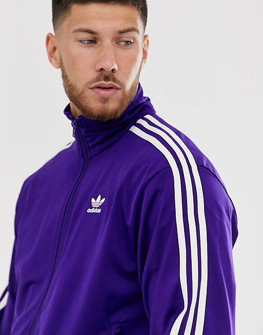 adidas Originals firebird track jacket in purple