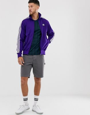 adidas firebird track jacket purple