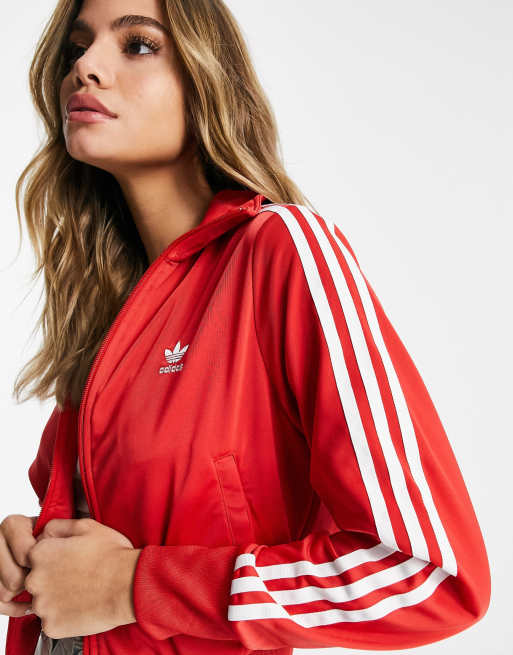 Adidas firebird track 2025 jacket women's red