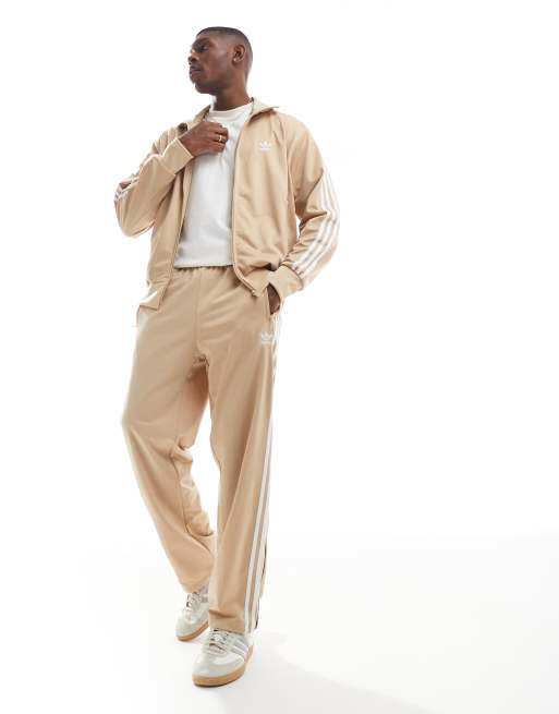 adidas Originals Firebird track jacket with funnel neck in beige ASOS