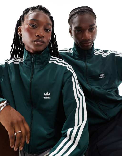 adidas Originals Firebird track jacket with funnel neck in green ASOS