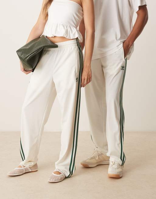adidas Originals Firebird track pants in cream and green