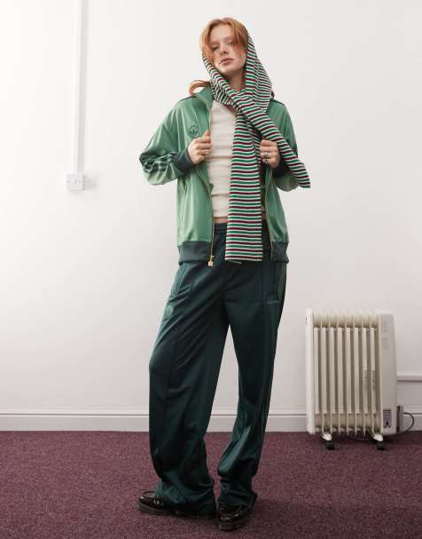 adidas Originals firebird track pants in green - view 1