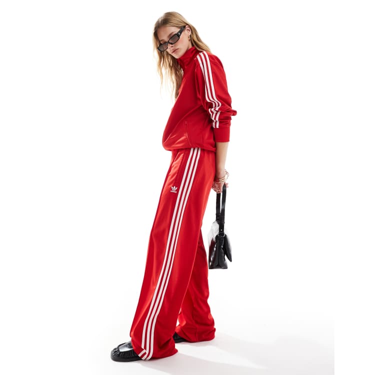 Red adidas hot sale trackpants