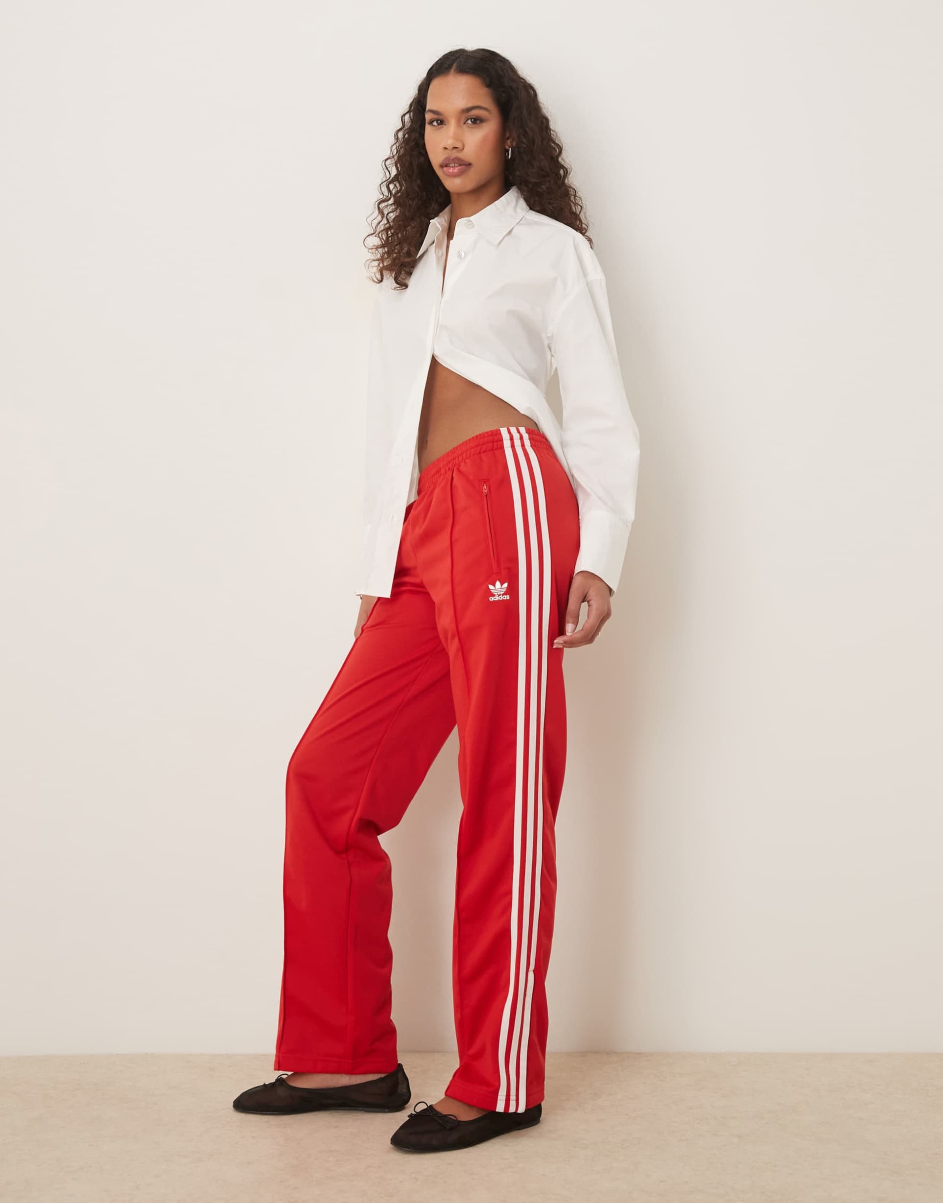 adidas originals firebird track pants in red