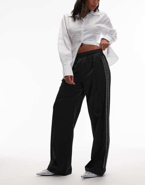 adidas Originals Firebird track pants in shiny black