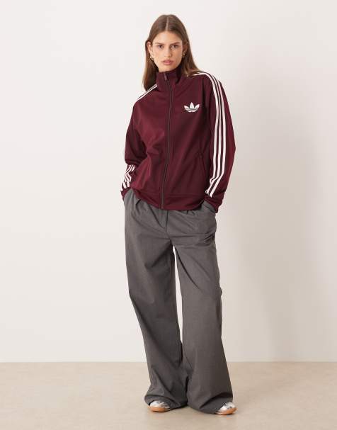 adidas Originals Firebird track set In burgundy - view 1