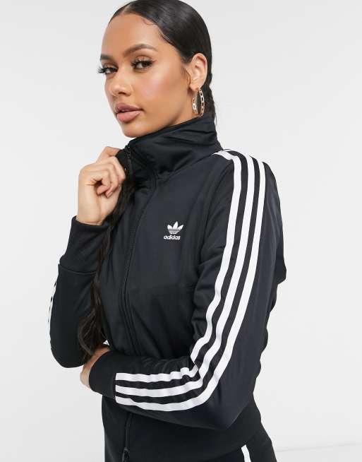 Black and white adidas firebird sale jacket