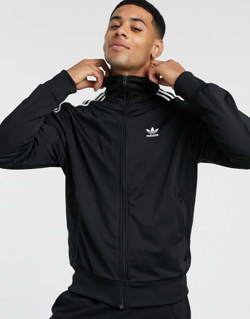 adidas Originals Firebird track top in black white ASOS