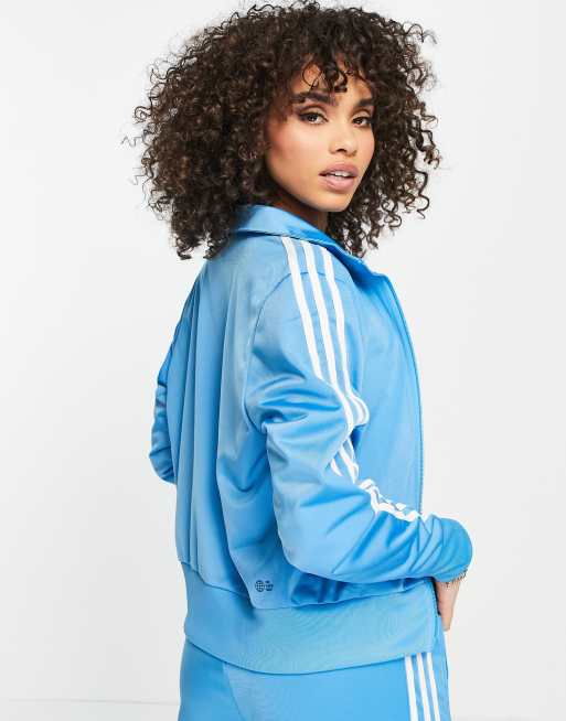 Baby blue adidas track on sale jacket