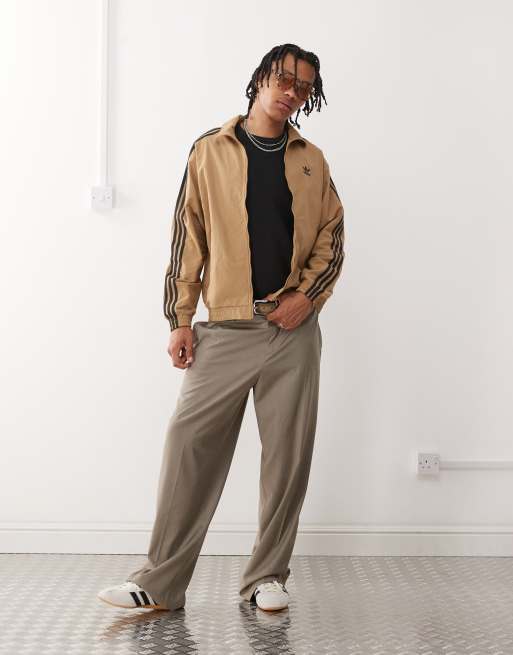 adidas Originals Firebird track top in brown and black | ASOS