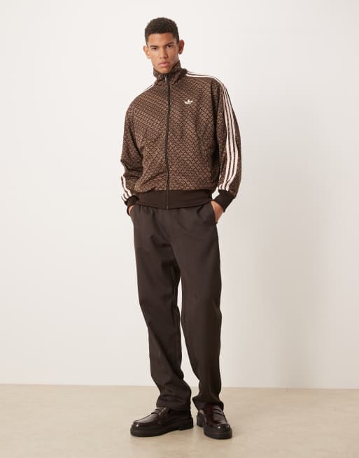 adidas originals Firebird track top in brown monogram | ASOS