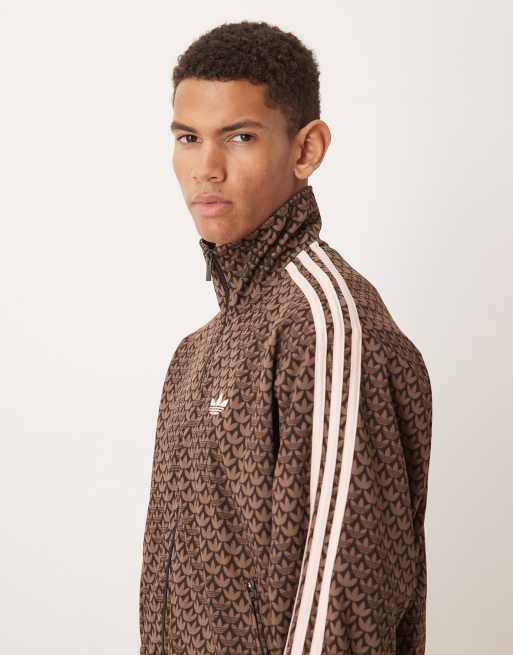 adidas originals Firebird track top in brown monogram | ASOS
