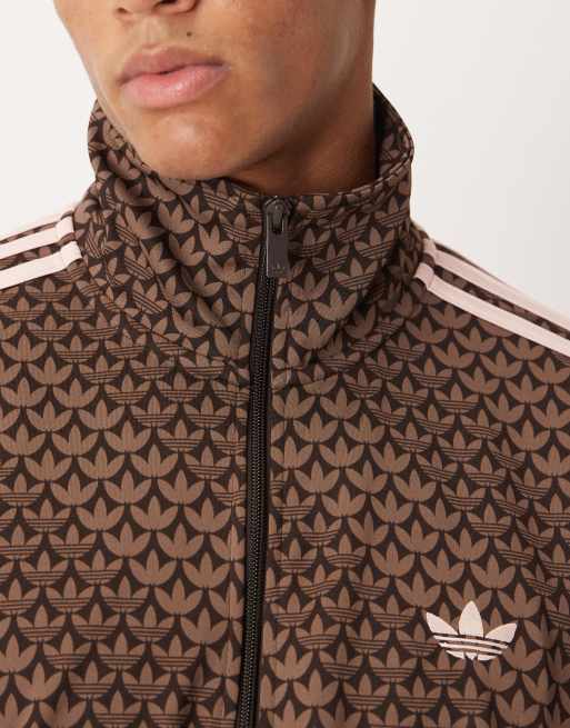 adidas originals Firebird track top in brown monogram | ASOS