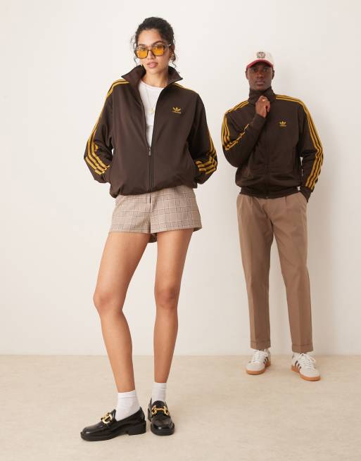 adidas Originals Firebird track top in brown