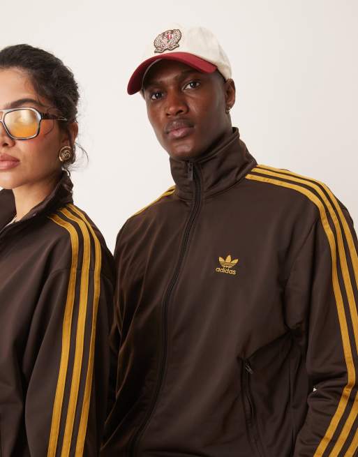 adidas Originals Firebird track top in brown