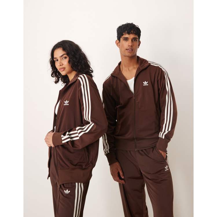 adidas Originals Firebird track top in brown | ASOS