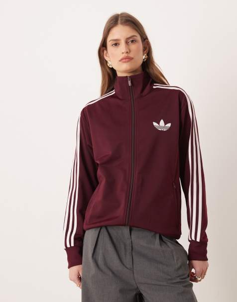 adidas Originals Firebird Track Top In Burgundy - view 1