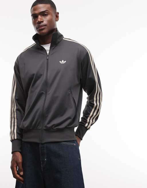 adidas Originals Firebird track top in dark grey - exclusive to