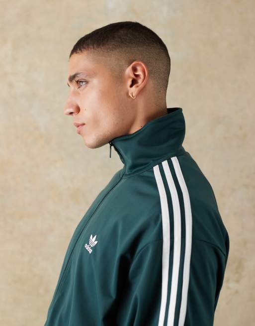 adidas Originals Firebird track jacket with funnel neck in green