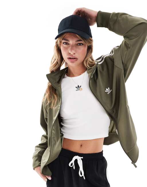 adidas Originals Firebird track top in green ASOS