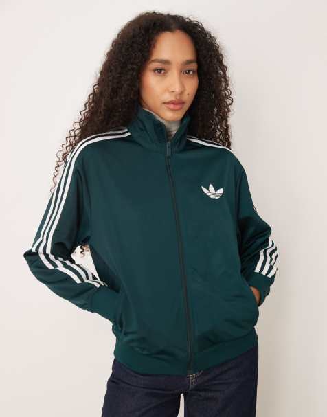 adidas Originals Firebird track top in green - view 1