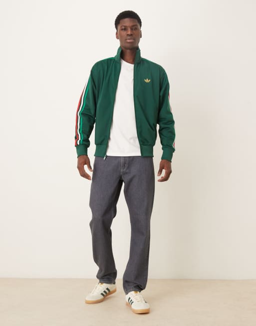 adidas Originals Firebird track top in green | ASOS