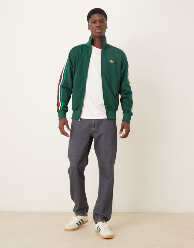 adidas Originals Firebird track top in green | ASOS