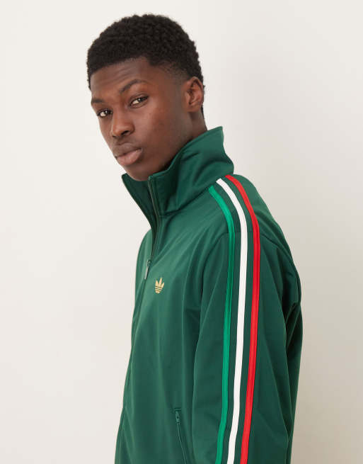 adidas Originals Firebird track top in green | ASOS