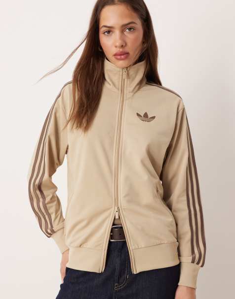 adidas Originals Firebird track top in khaki