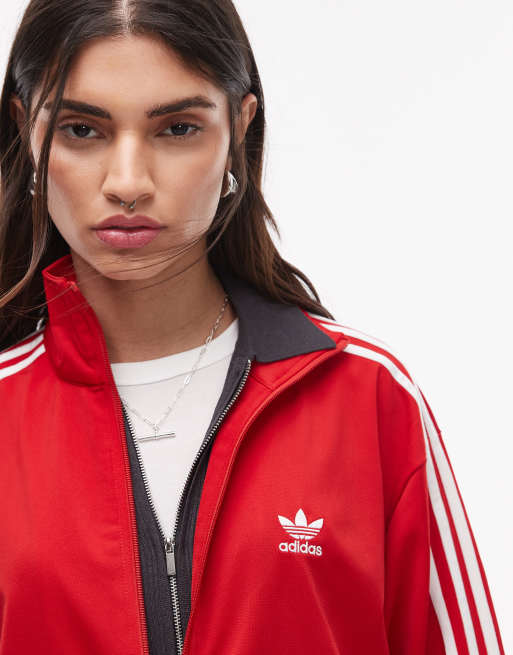 adidas Originals Firebird track top in red, 2 of 4