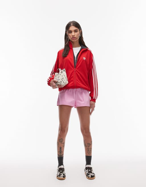 adidas Originals Firebird track top in red, 3 of 4