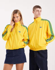 adidas Originals Firebird track top in yellow and green